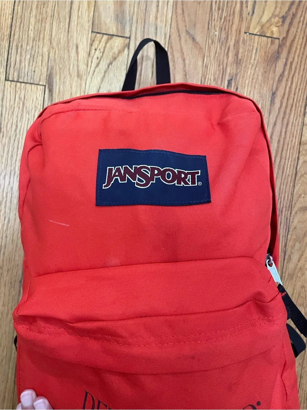 Jansport Red Backpack with Front Pocket and Detroit Zoo Print